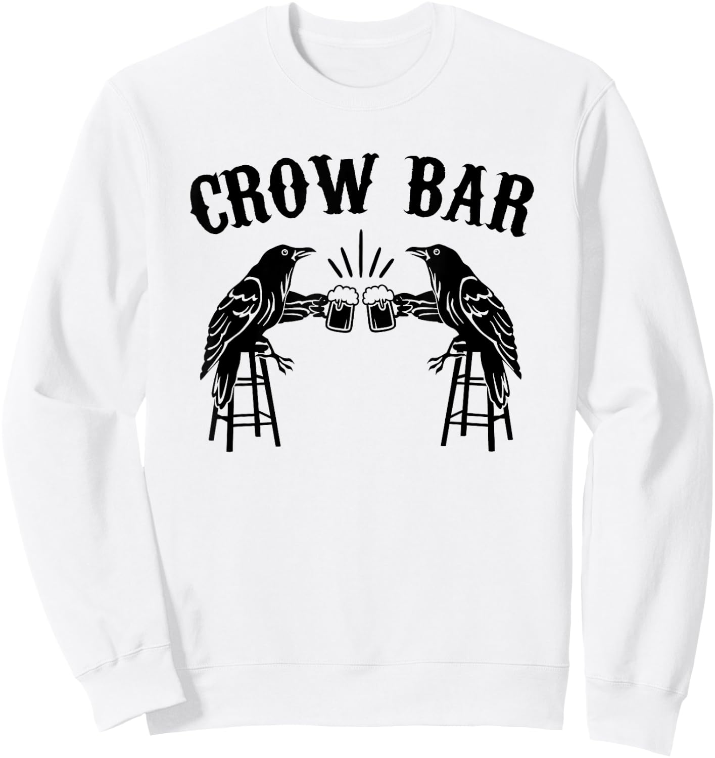Crow Bar funny beer drinking crows Sweatshirt - Sweatshirt | White