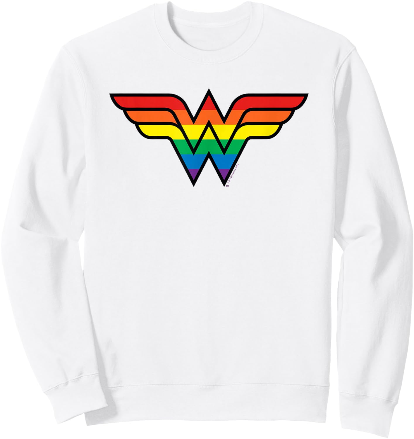 DC Comics Pride Wonder Woman Rainbow Logo Sweatshirt - Sweatshirt | White