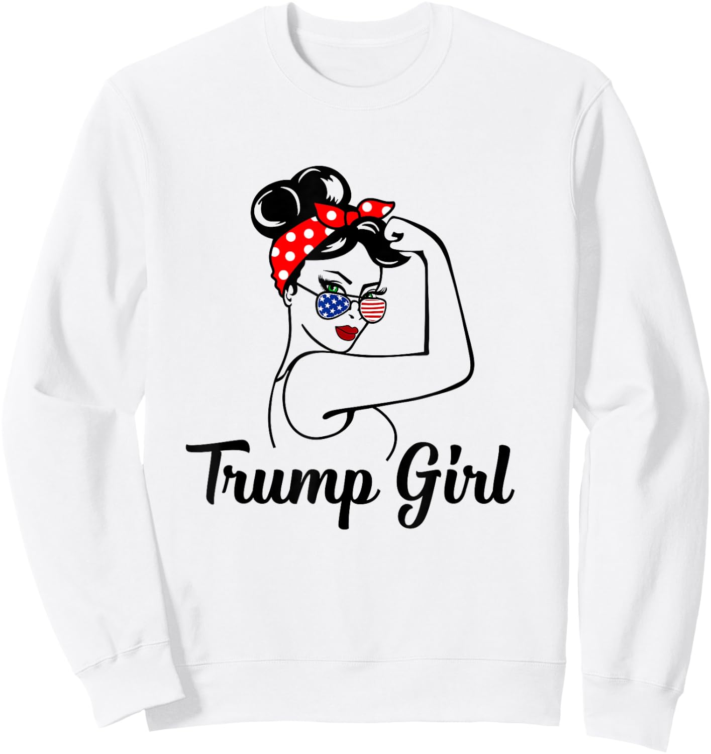 Trump Girl Rosie the Riveter Republican Gifts Pro Donald Sweatshirt - Sweatshirt | White