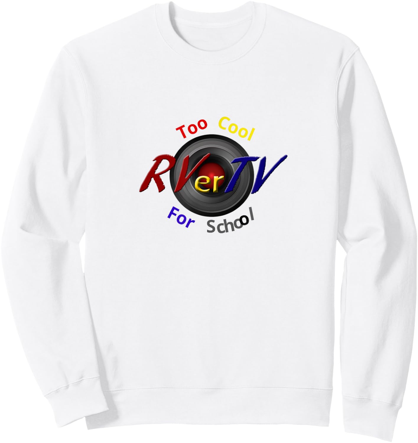 RVerTV too cool for school Sweatshirt - Sweatshirt | White