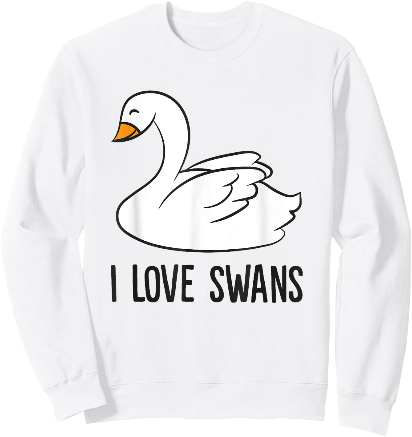 Cute Swan Drawing I Love Swans Love Swan Sweatshirt - Sweatshirt | White