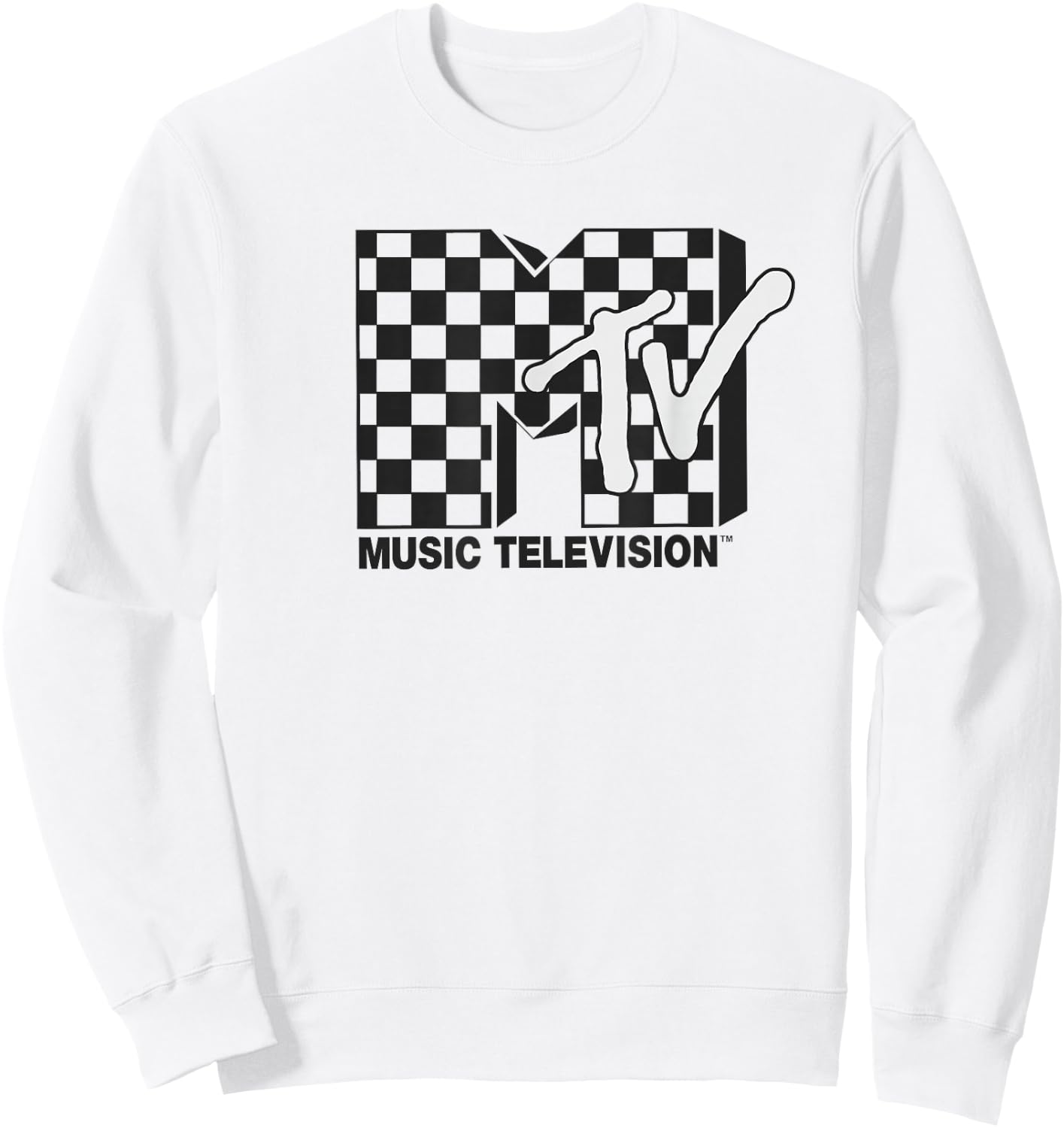 MTV Checkered Logo Sweatshirt - Sweatshirt | White