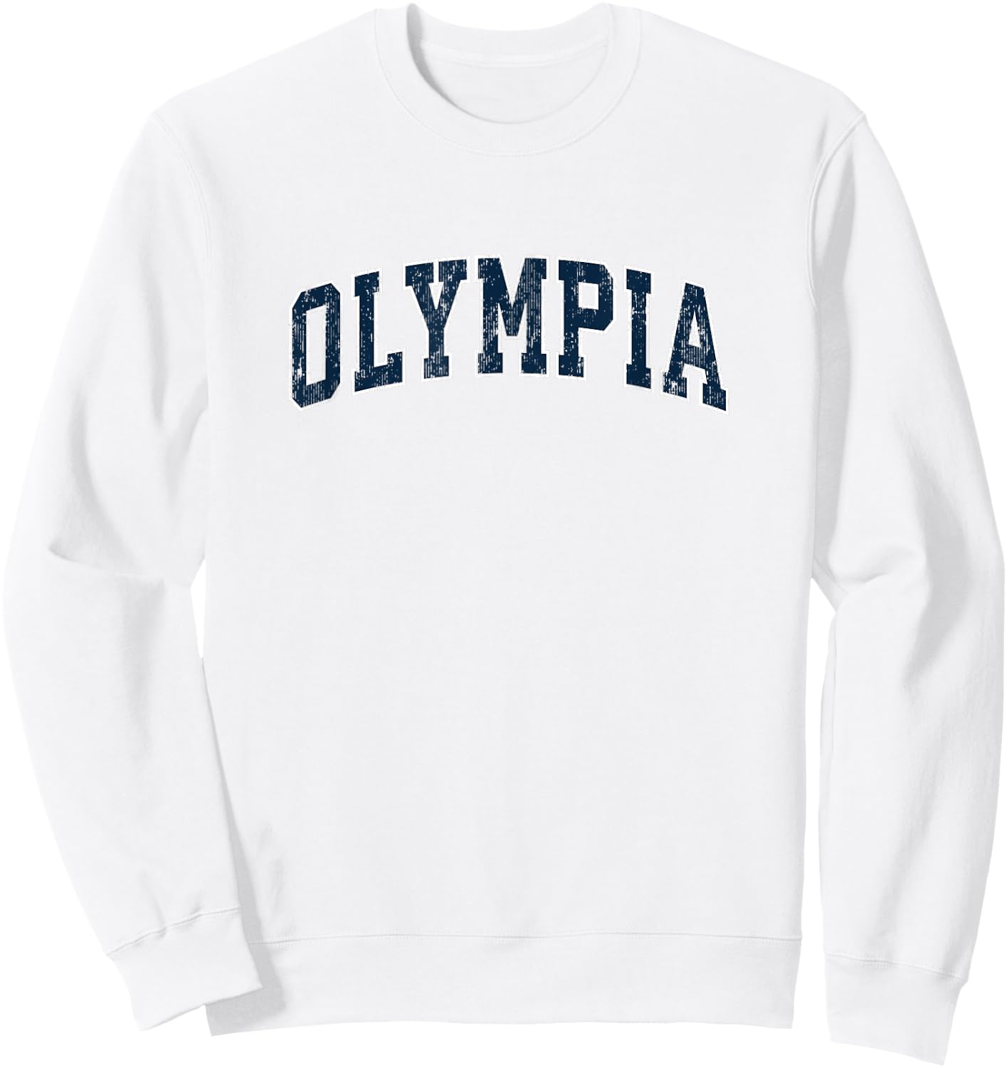 Olympia Washington WA Vintage Sports Design Navy Design Sweatshirt - Sweatshirt | White