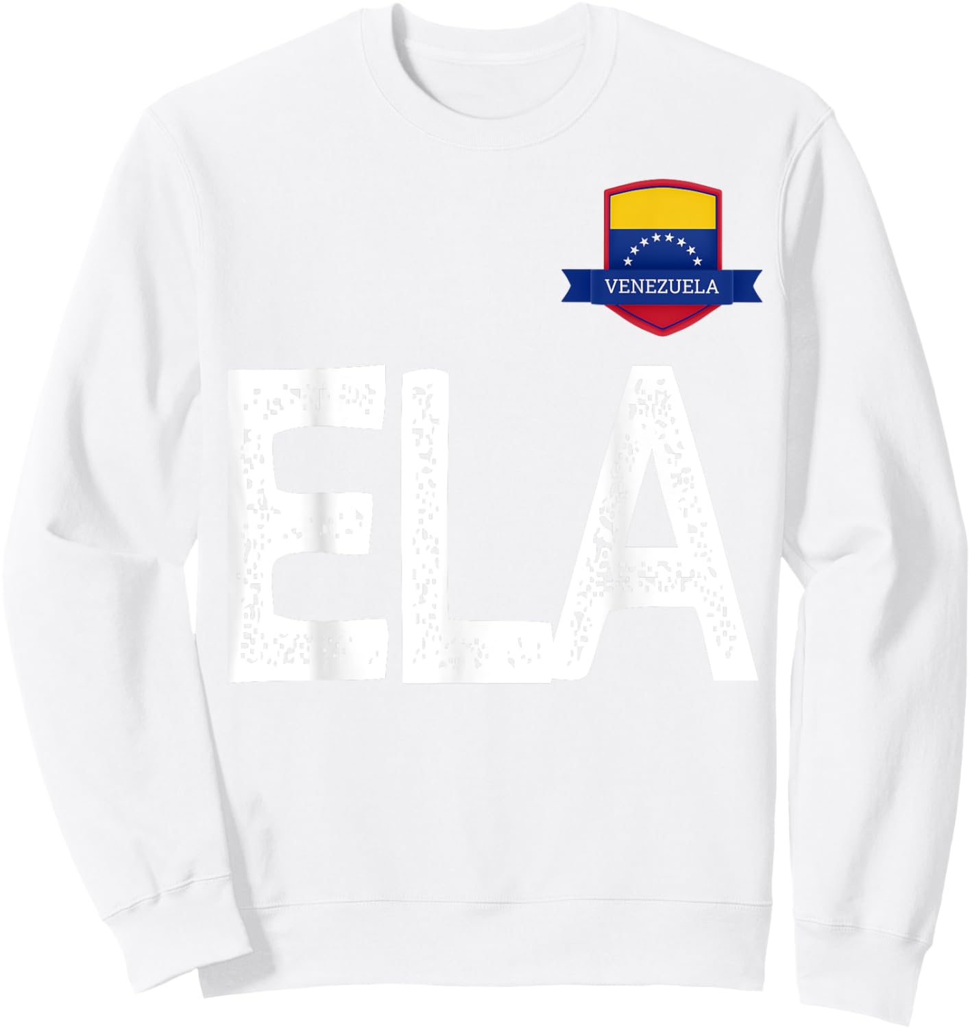 Venezuela Human-Flag Letter E and L and A Venezuela Sweatshirt - Sweatshirt | White