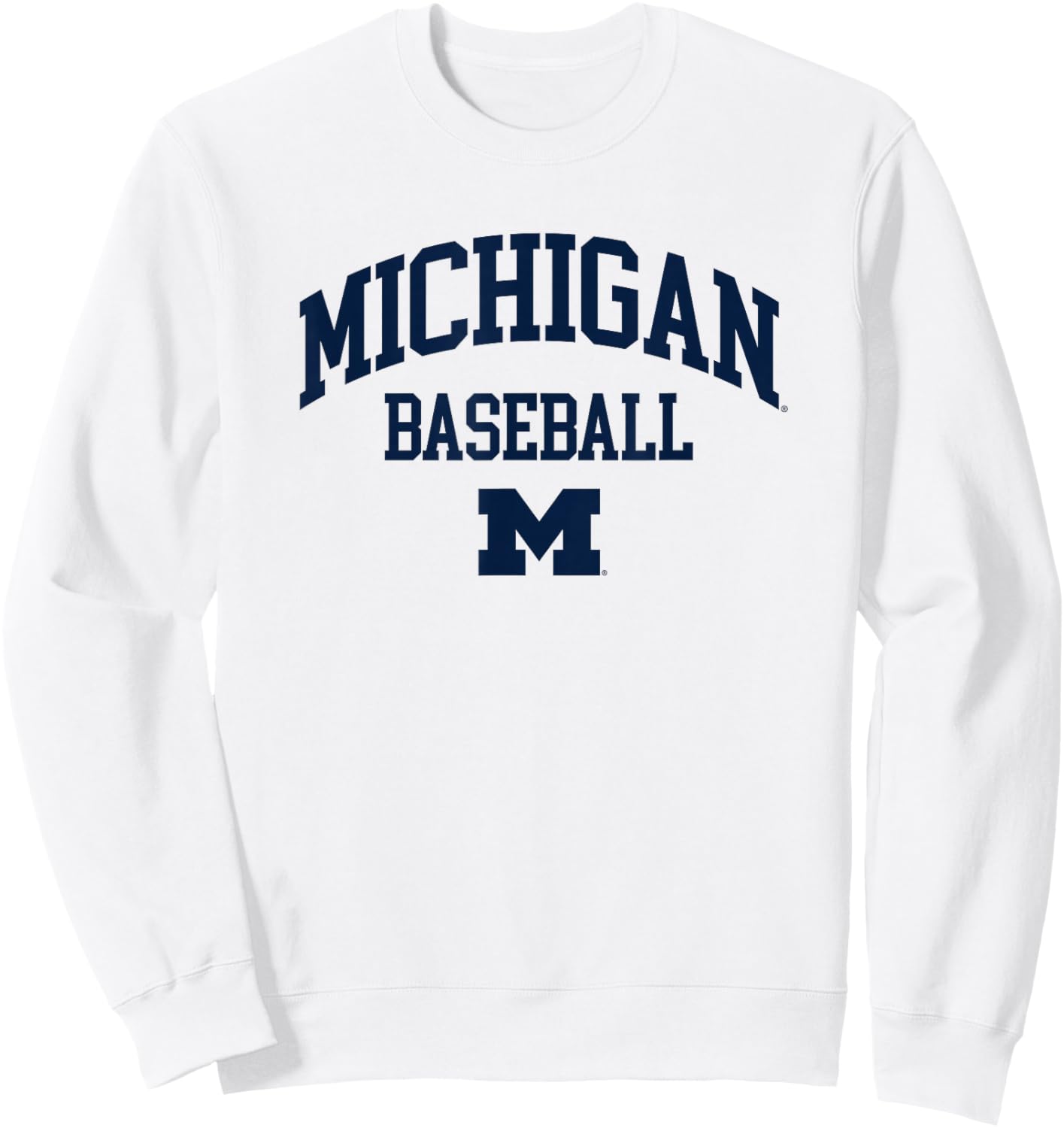 University of Michigan Wolverines U of M Baseball Sweatshirt - Sweatshirt | White