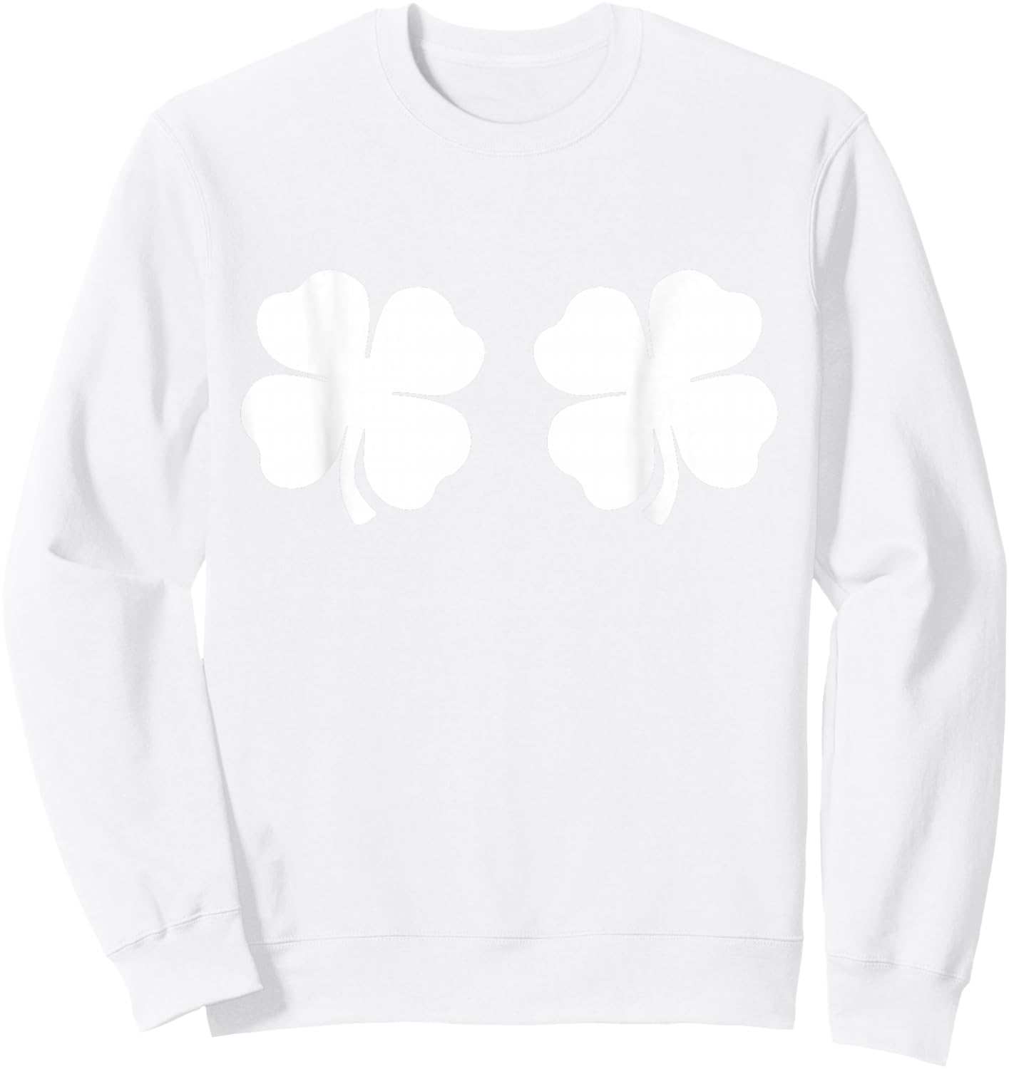 Shamrock Boobs 4 Leaf Clover Saint St. Patrick's Paddys Day Sweatshirt - Sweatshirt | White