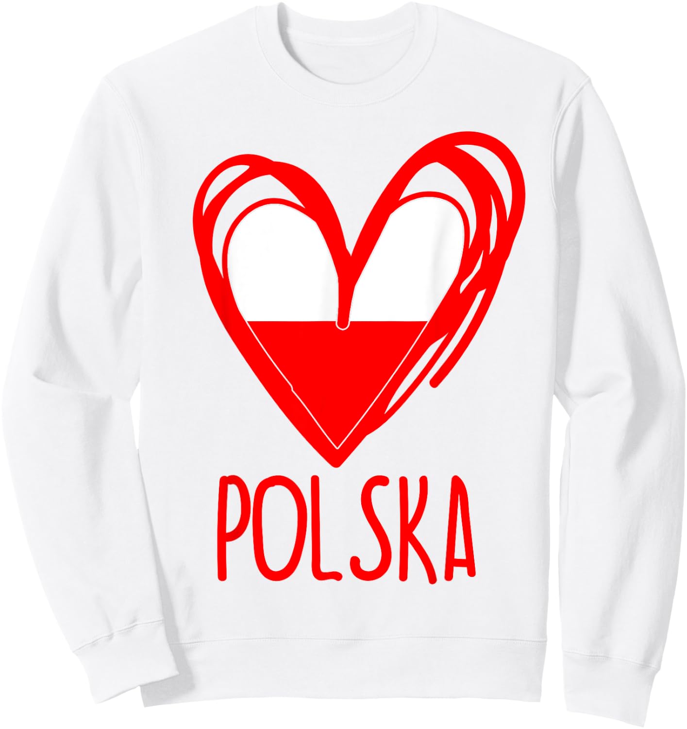 Polish Cute Heart Polska Poland Flag Boys Girls Sweatshirt - Sweatshirt | White