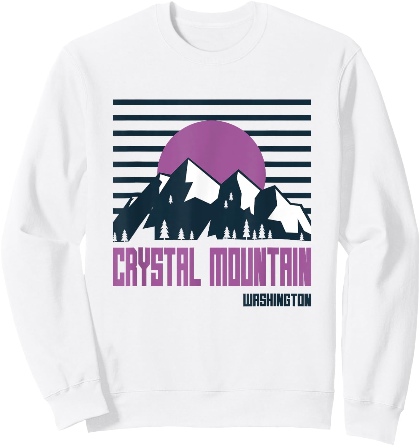 Crystal Mountain Vintage Mountains Hiking Washington Retro Sweatshirt - Sweatshirt | White