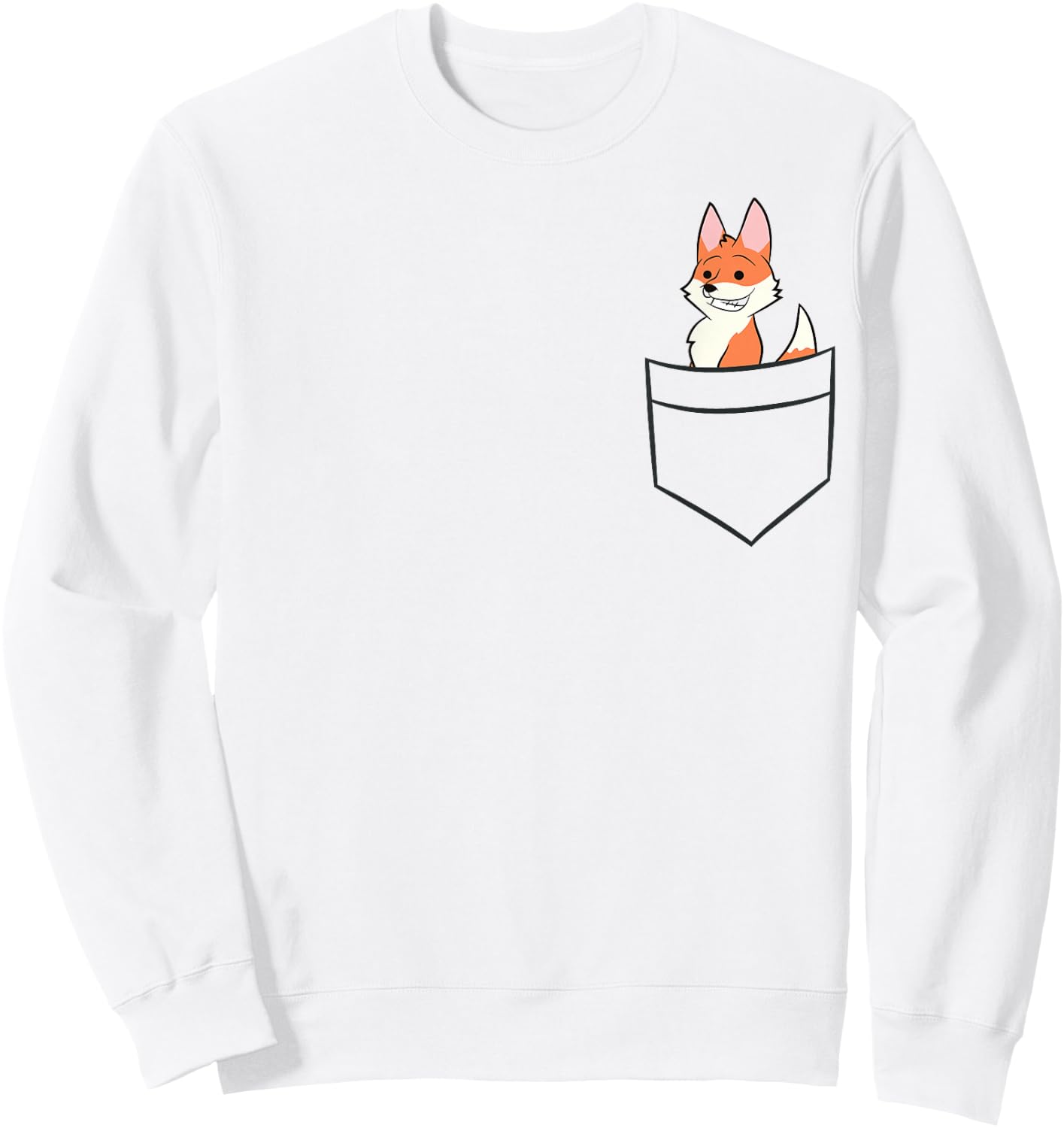 Fox In The Pocket Cute Baby Pocket Fox Sweatshirt - Sweatshirt | White