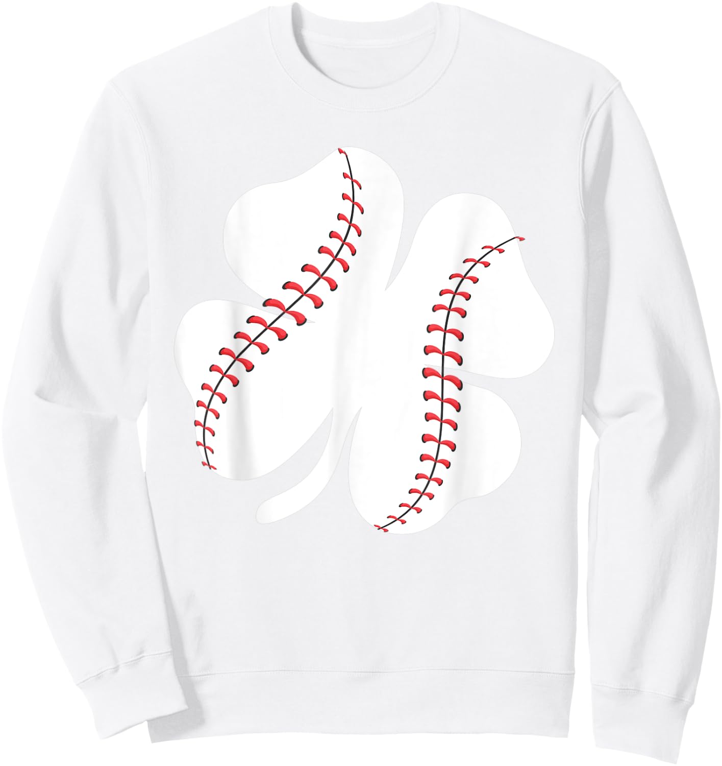 St Patricks Day Baseball Clover Lucky Shamrock Irish Gift Sweatshirt - Sweatshirt | White