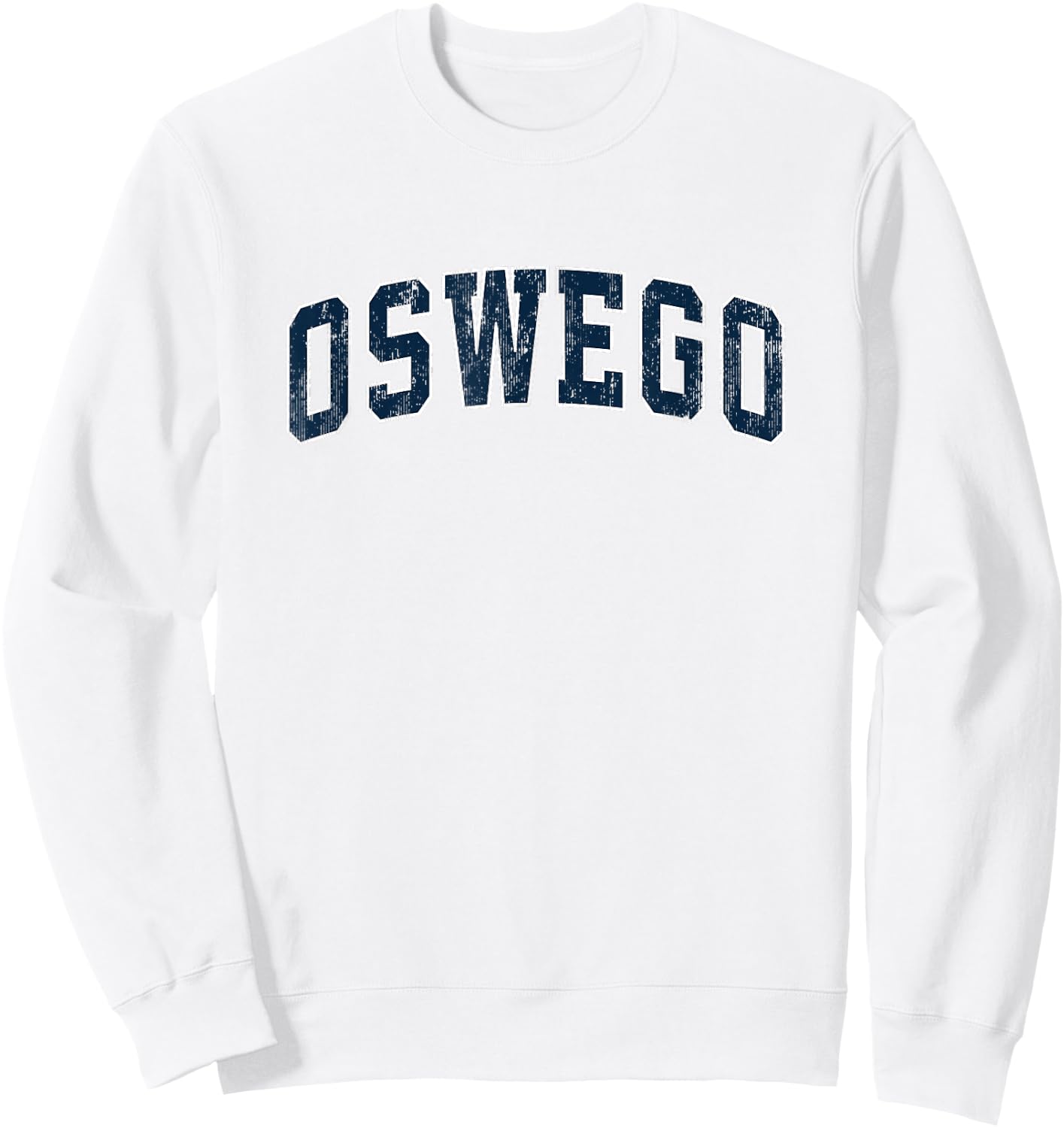 Oswego New York NY Vintage Sports Design Navy Design Sweatshirt - Sweatshirt | White