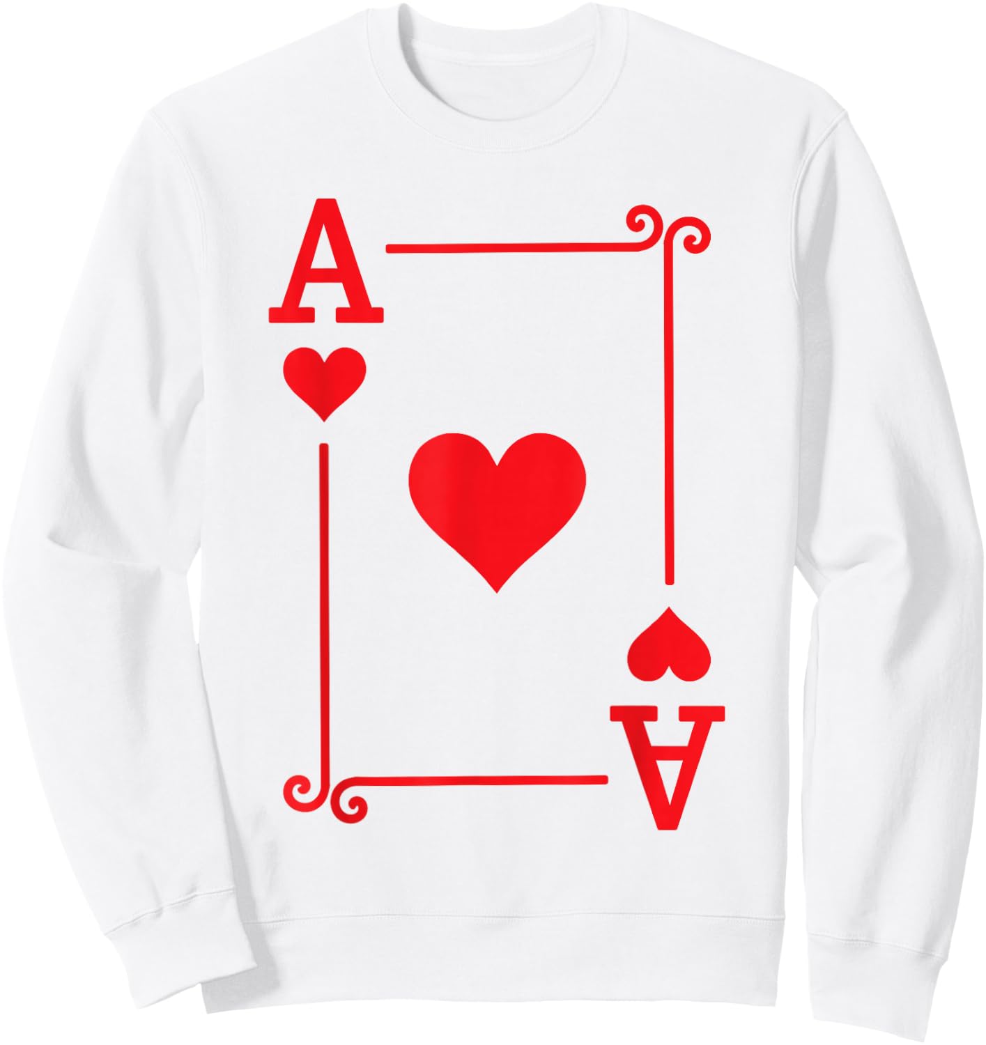 Playing Cards - Matching Hearts Card Suits - Ace Card Sweatshirt - Sweatshirt | White