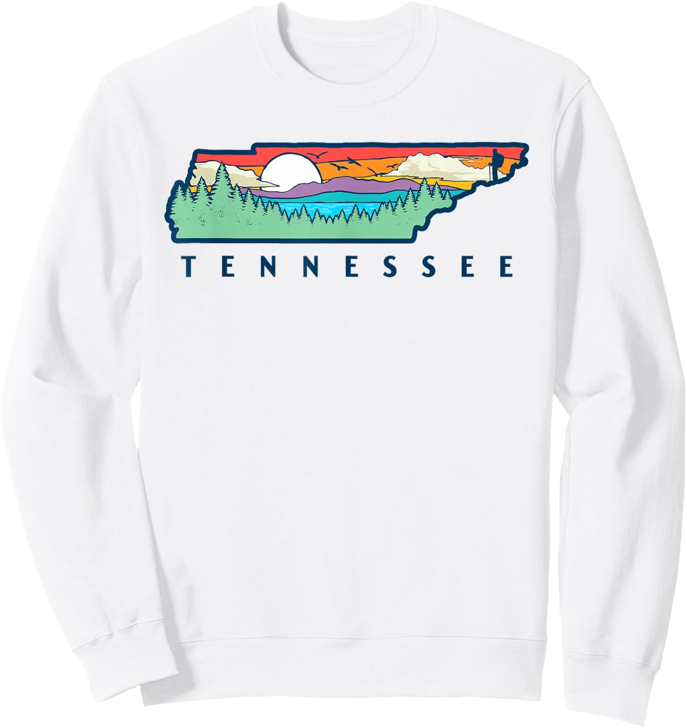 Tennessee Mountains & Outdoors State Pride Nature Graphic Sweatshirt - Sweatshirt | White
