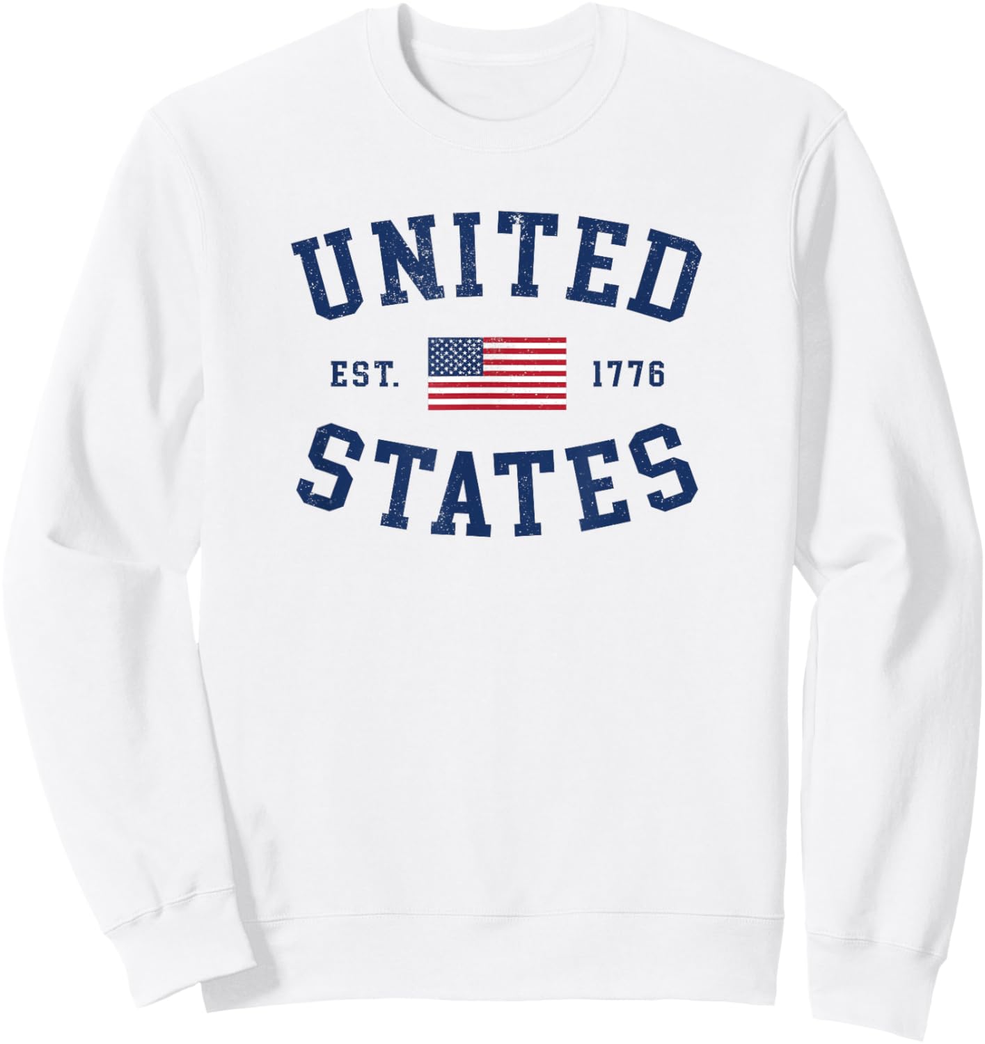 United States USA US Flag Patriotic 4th of July America Sweatshirt - Sweatshirt | White