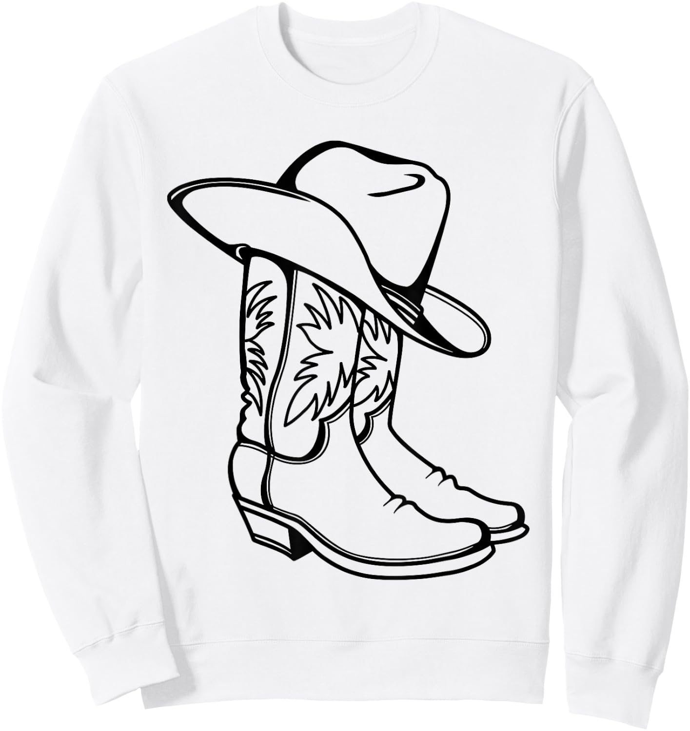 Vintage Howdy Cowgirl Hat Boots Country Girl Graphic Sweatshirt - Sweatshirt | White