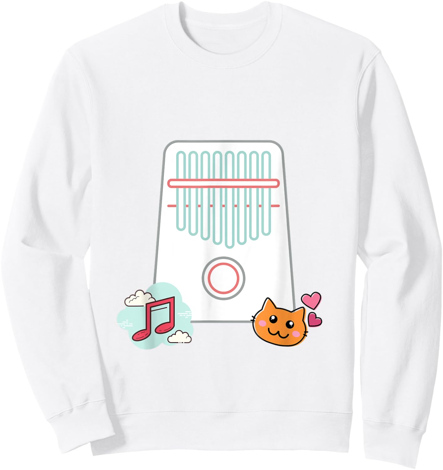 Cute Kawaii Kalimba Music Sweatshirt - Sweatshirt | White