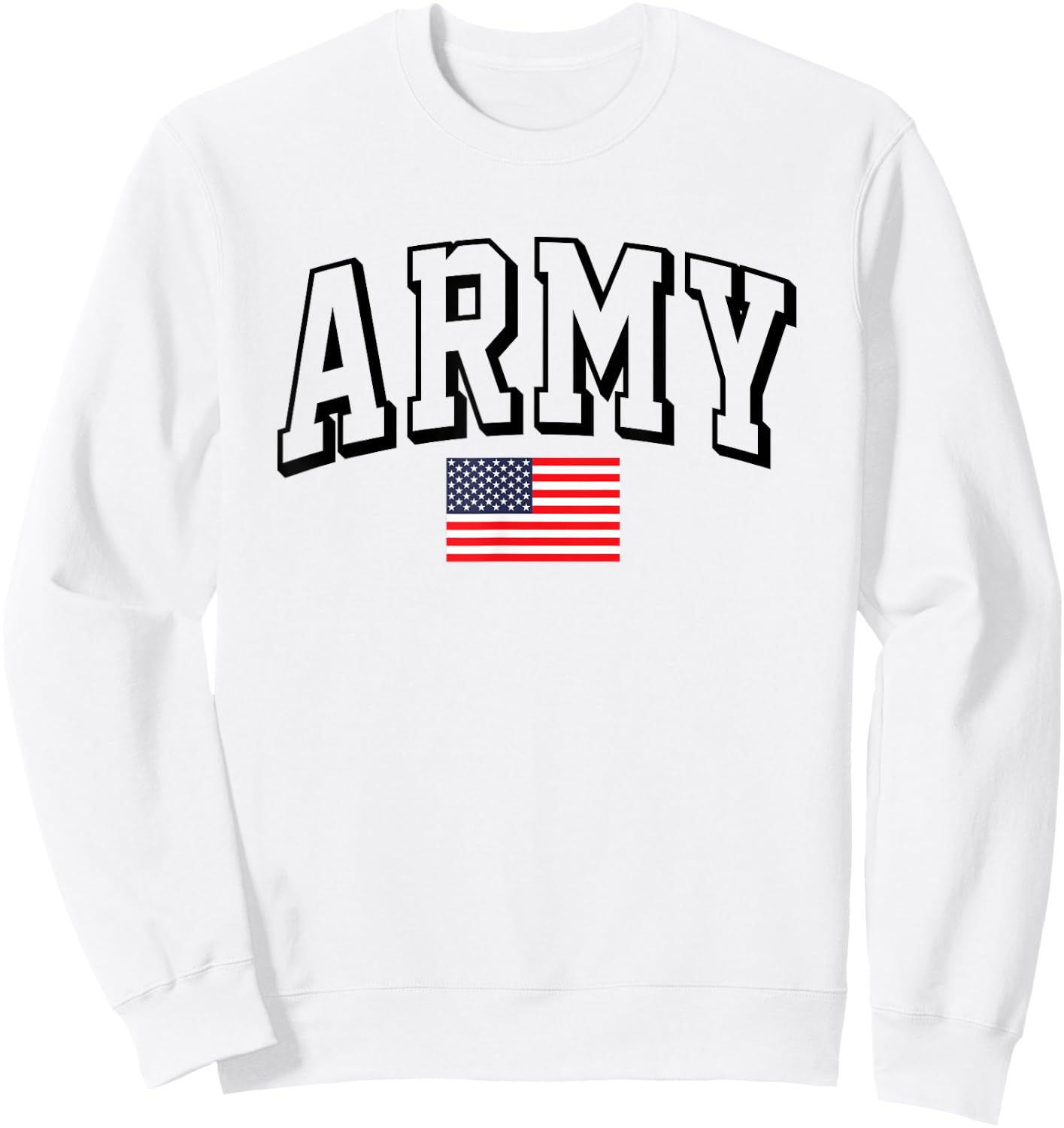 Military Army United States Outline Gray Officially Licensed Sweatshirt - Sweatshirt | White