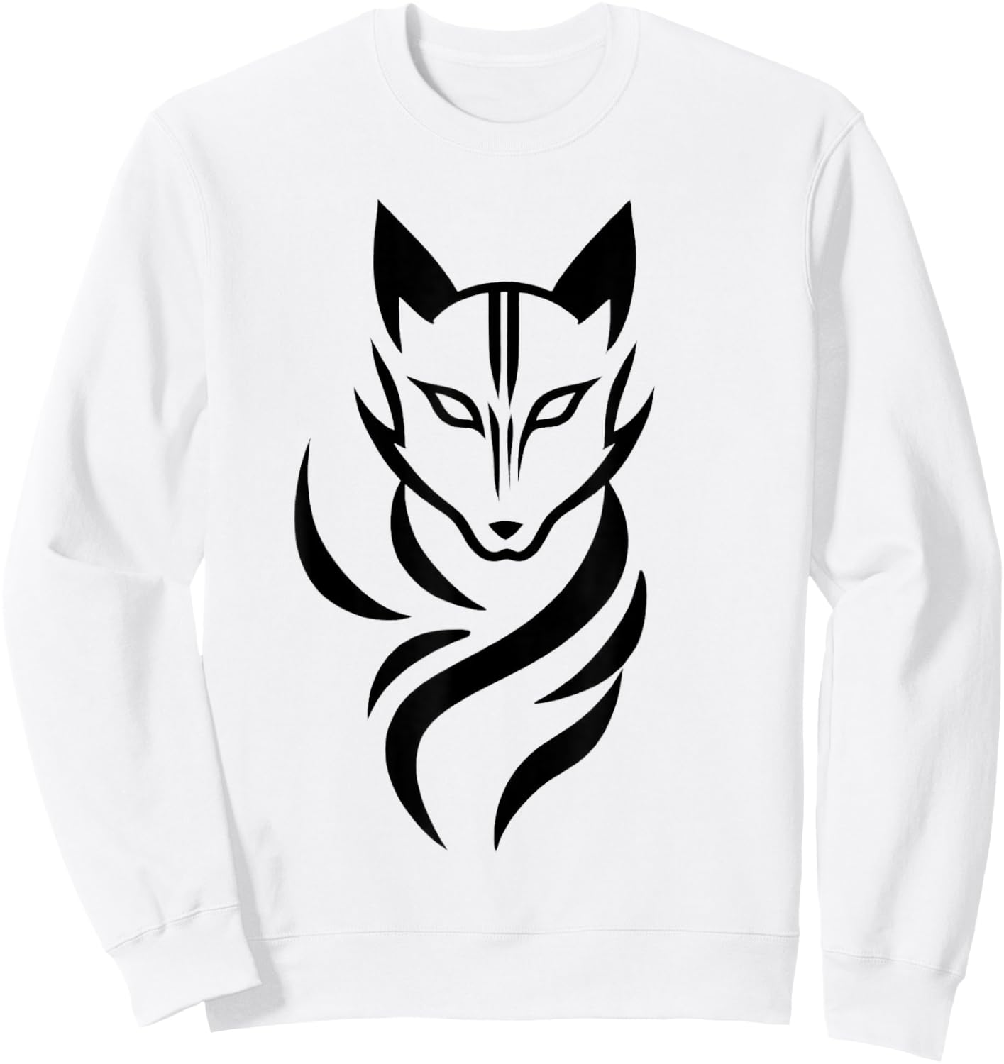 Kitsune Dreams, Japanese-inspired nine-tailed Fox Sweatshirt - Sweatshirt | White