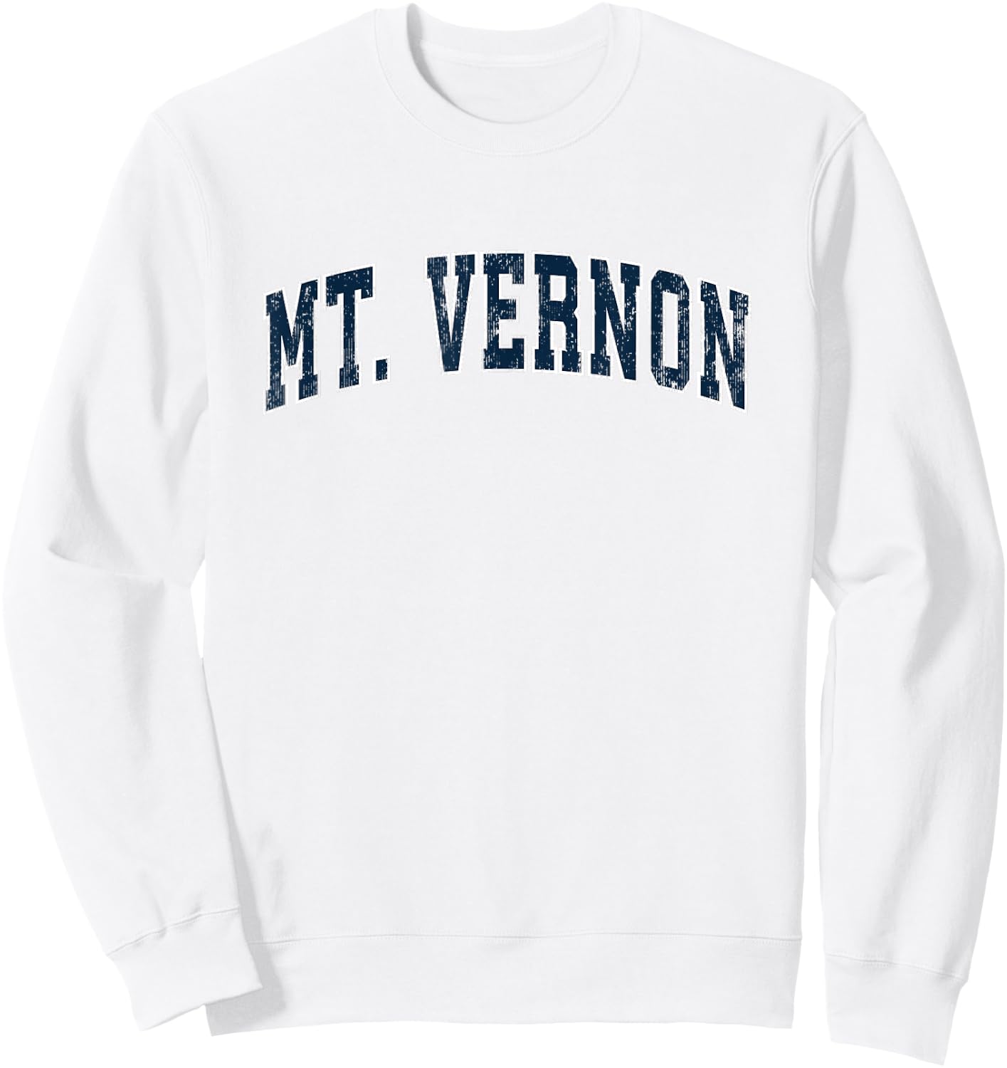 Mt. Vernon Washington WA Vintage Sports Design Navy Design Sweatshirt - Sweatshirt | White