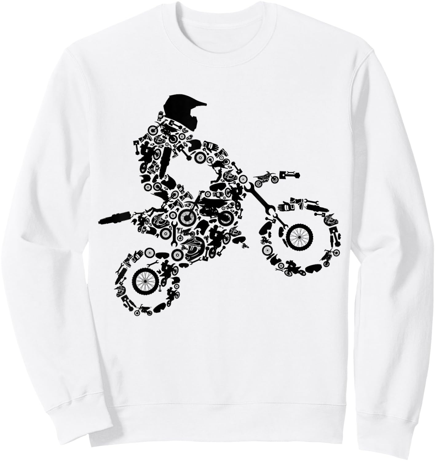 Motocross Dirt Bike Enduro Supermoto Bike Dirt Biker Sweatshirt - Sweatshirt | White