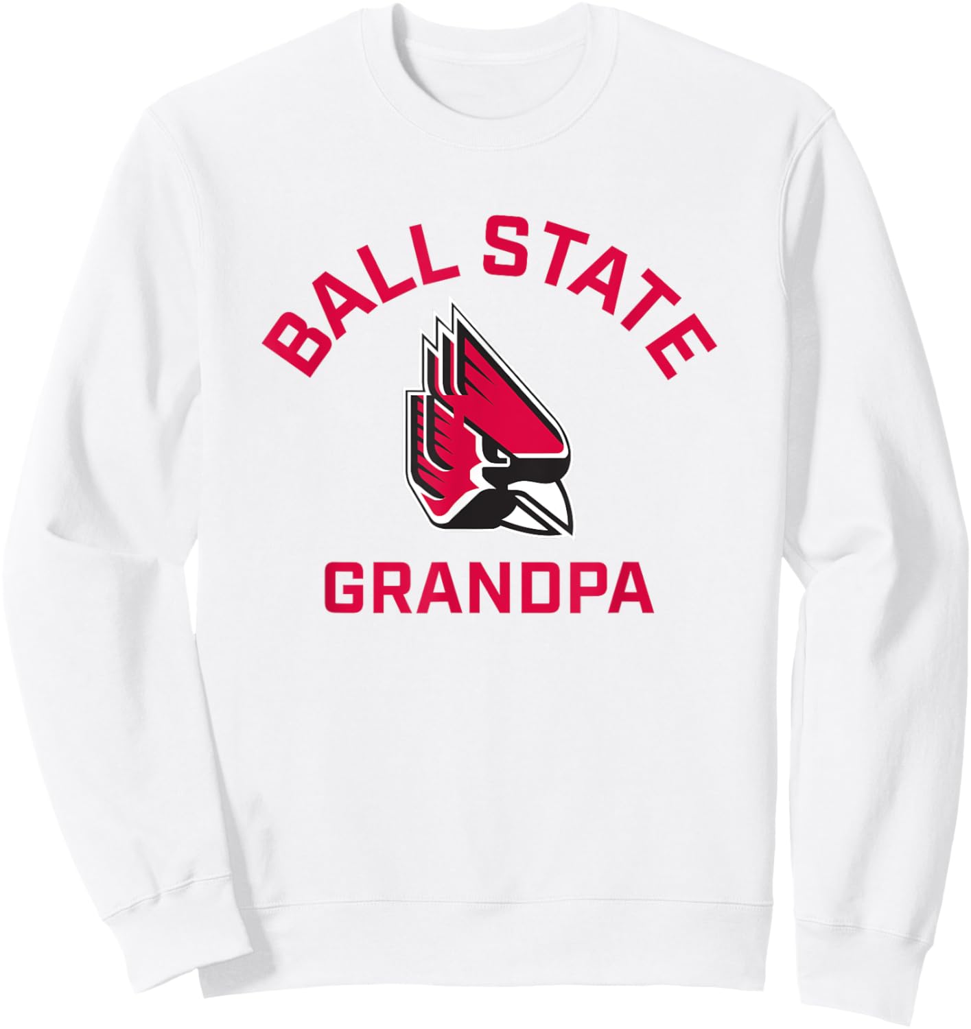 Ball State University Cardinals Arched Grandpa Sweatshirt - Sweatshirt | White