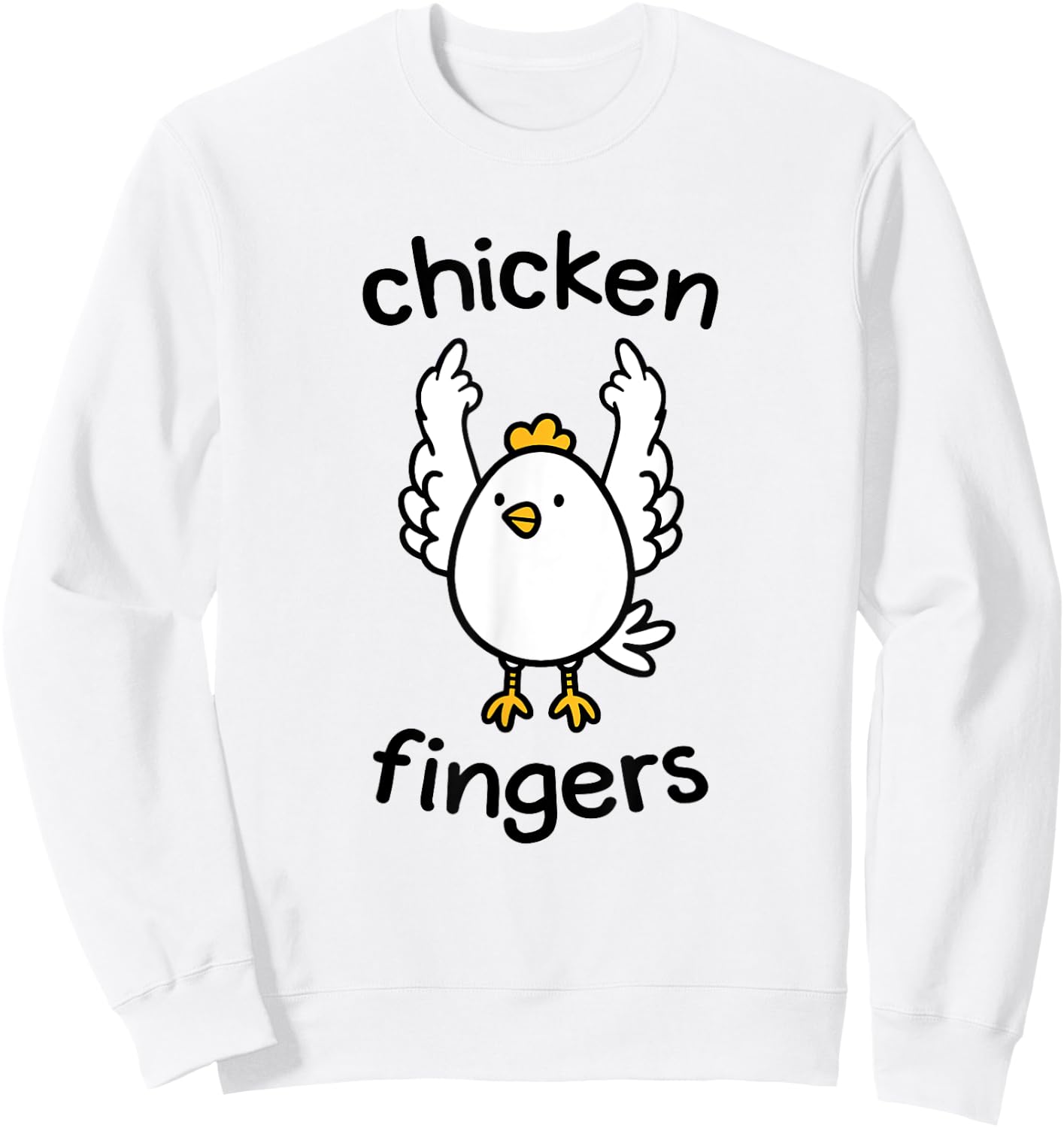 Chicken fingers - funny chicken flipping the bird Sweatshirt - Sweatshirt | White