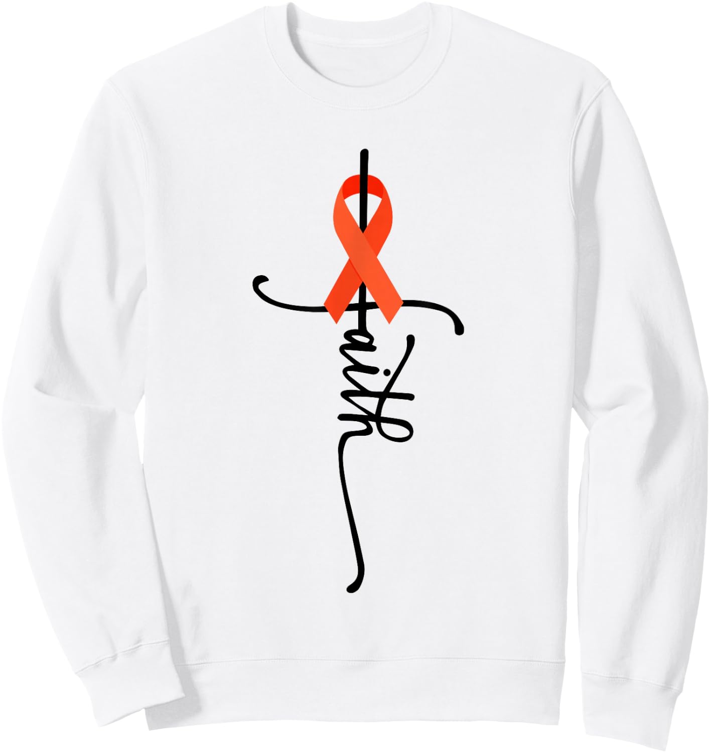 Leukemia Cancer Faith Leukemia Cancer Awareness Sweatshirt - Sweatshirt | White