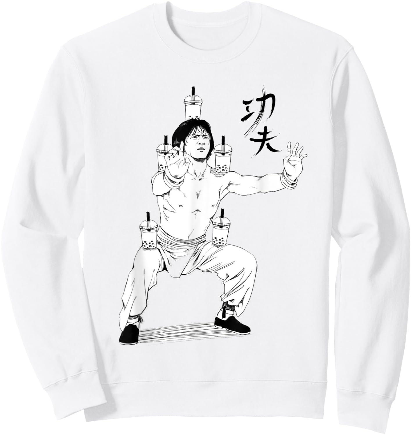 Kung Fu Horse Stance Train Hard Sweatshirt - Sweatshirt | White