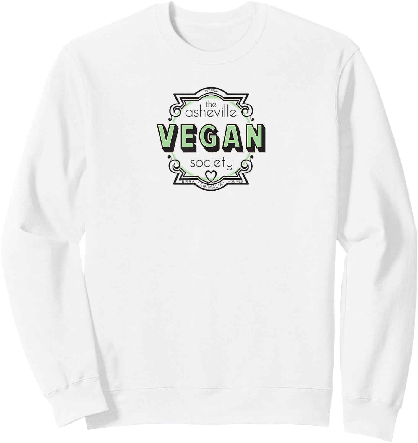 Asheville Vegan Society Logo AVL AVS Sweatshirt - Sweatshirt | White