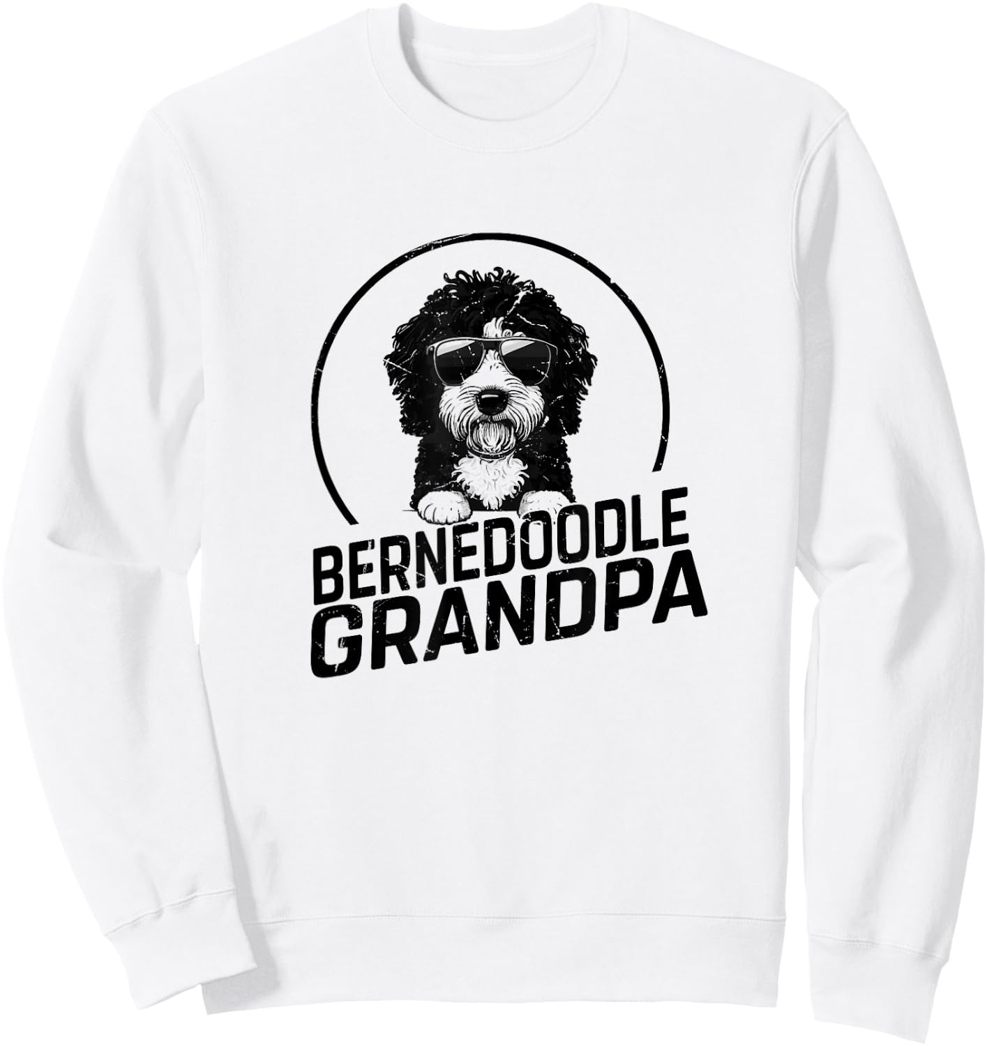 Bernedoodle Dog Grandpa Grand Paw Dog Lover Gifts Men Father Sweatshirt - Sweatshirt | White