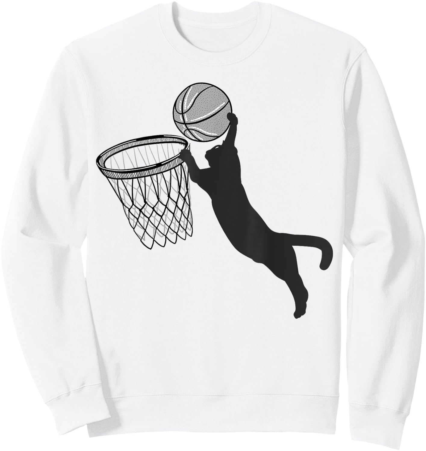 Cats Playing Basketball Cat Lover Men Women Sweatshirt - Sweatshirt | White