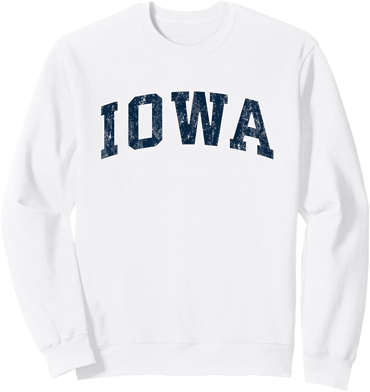 Iowa IA Vintage Sports Design Navy Design Sweatshirt - Sweatshirt | White