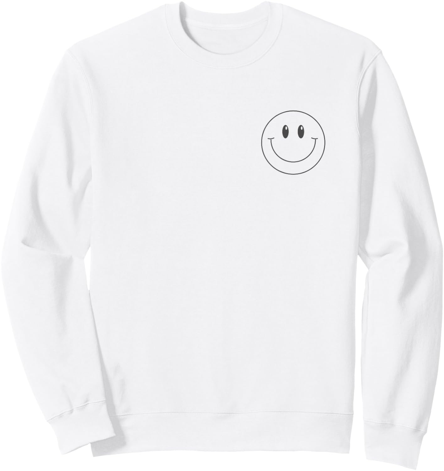 Minimalist Smile Face Shirt Cute Happy Peace Smiling Face Sweatshirt - Sweatshirt | White