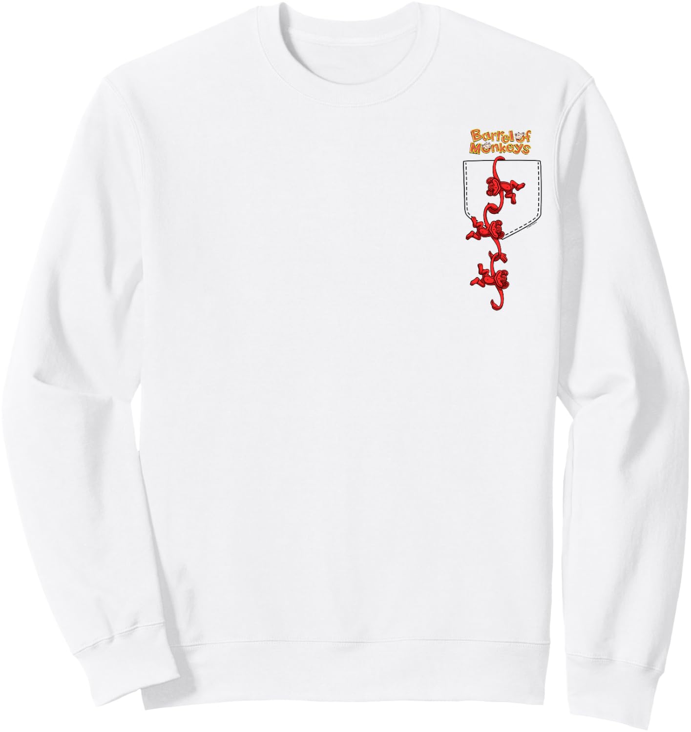 Faux Pocket Monkey Hang Sweatshirt - Sweatshirt | White