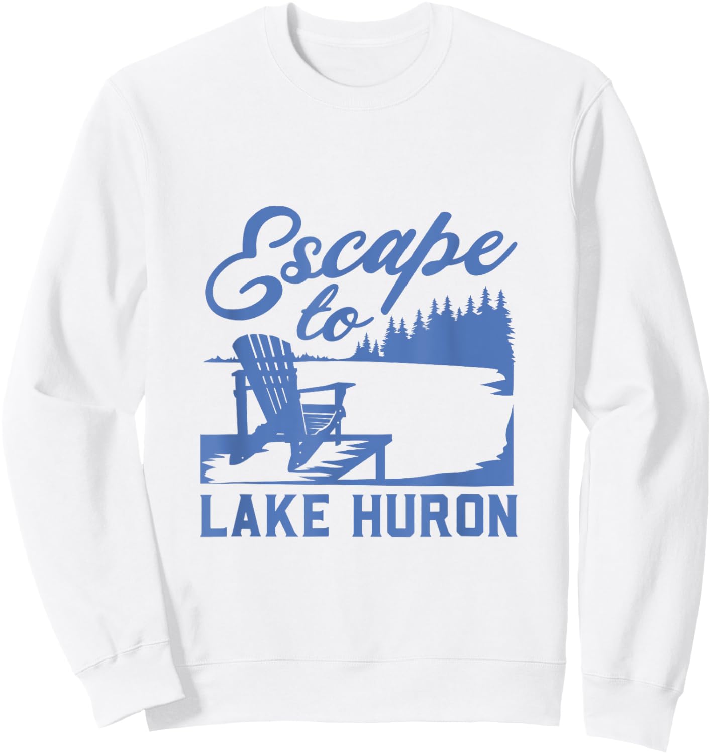 Escape to Lake Huron Sweatshirt - Sweatshirt | White