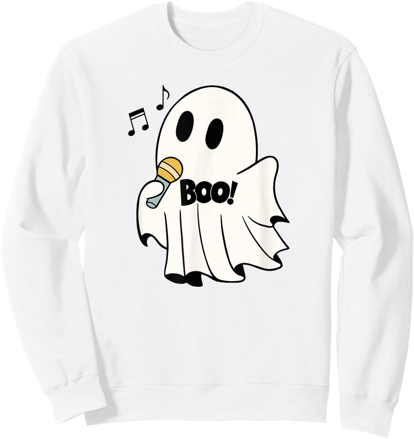 Halloween Karaoke Ghost Boo For Trick-or-treating Singer Sweatshirt - Sweatshirt | White
