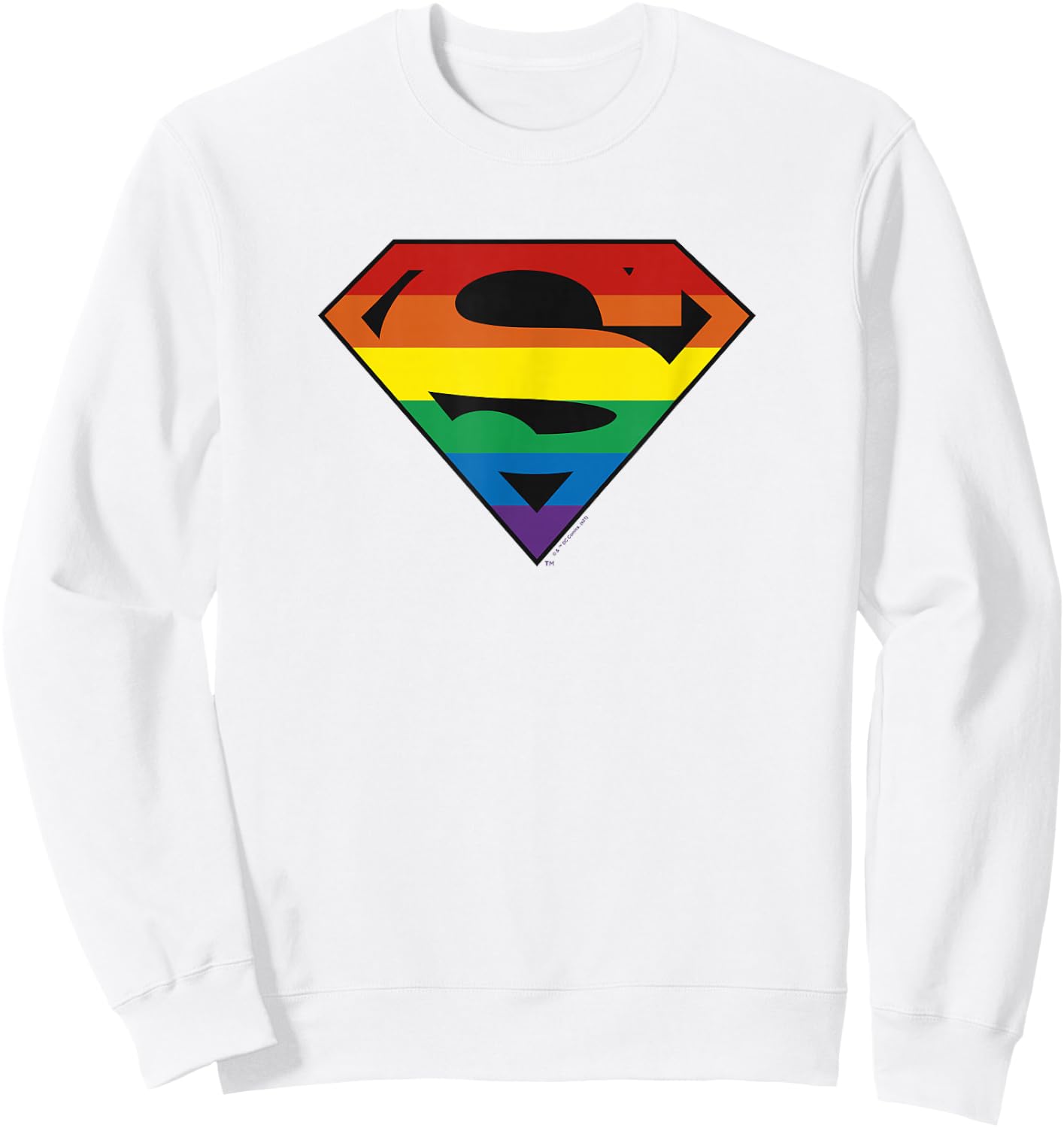 DC Comics Pride Superman Rainbow Logo Sweatshirt - Sweatshirt | White