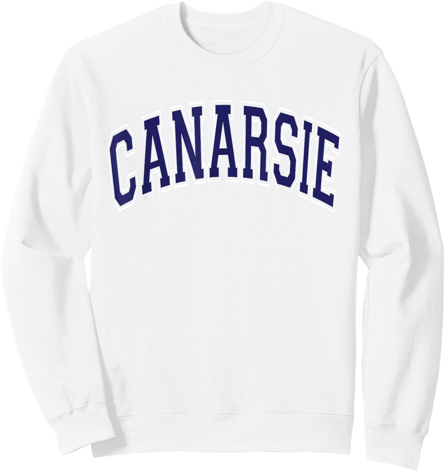 Canarsie Arched Dark Blue Text Sweatshirt - Sweatshirt | White