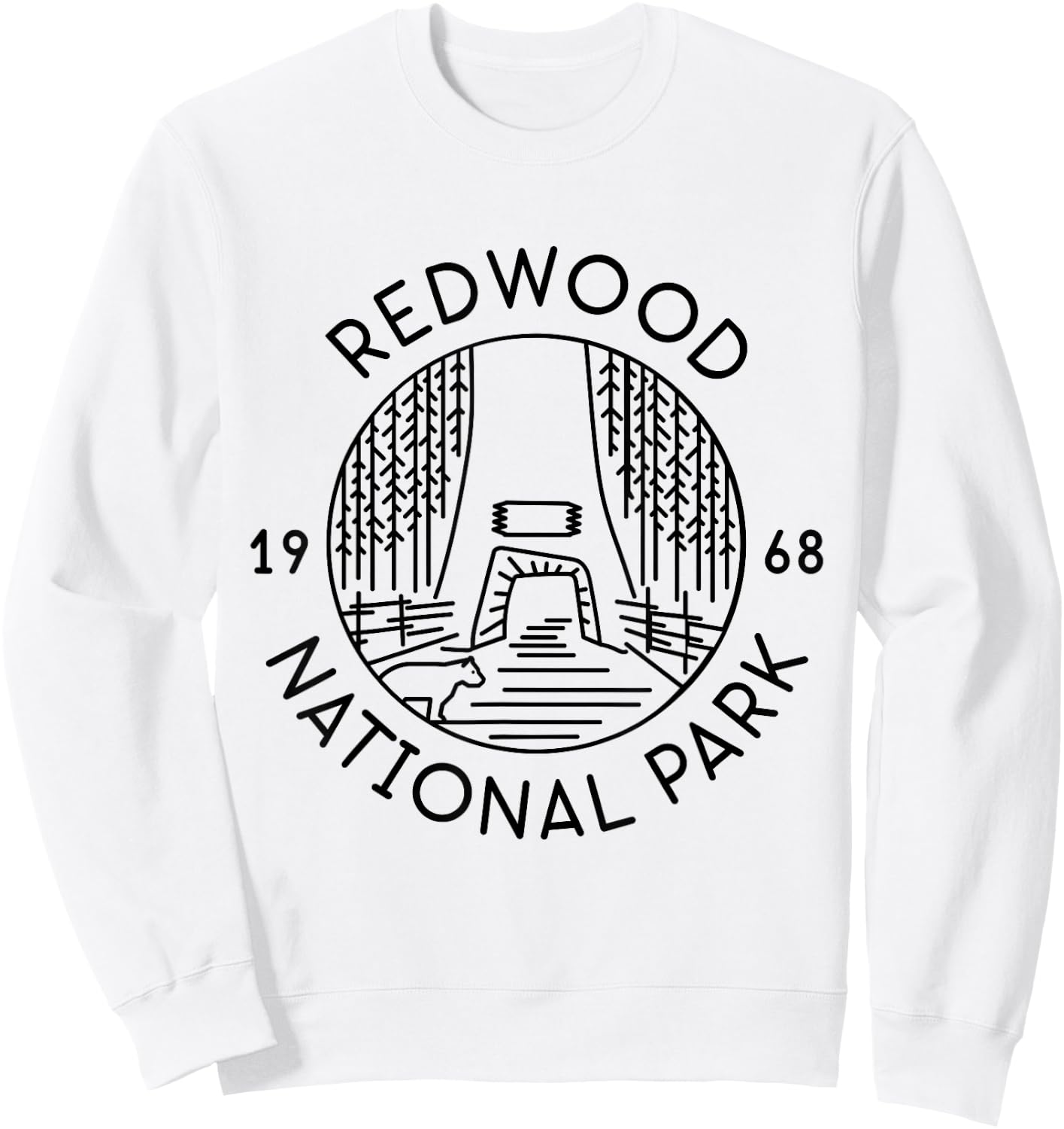 Redwood National Park 1968 California Del Norte Humboldt Sweatshirt - Sweatshirt | White