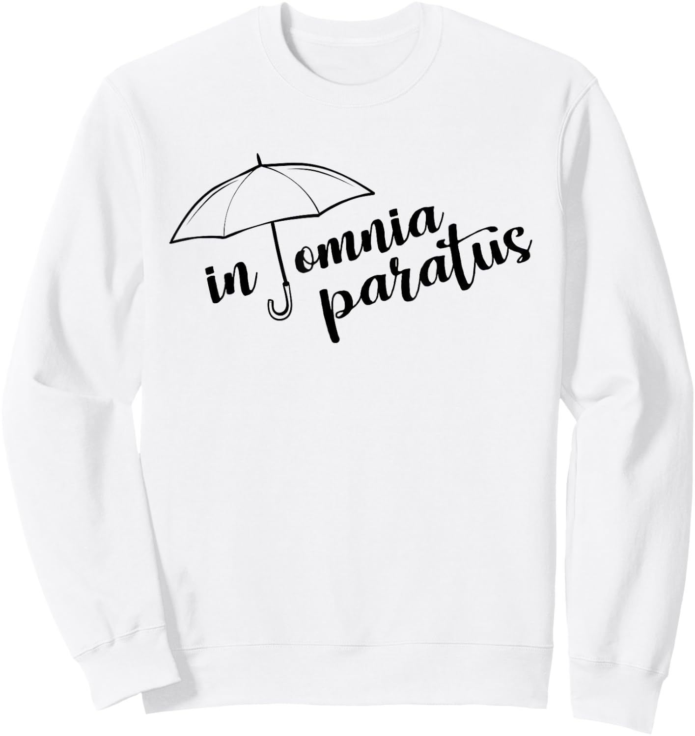 In Omnia Paratus Umbrella Women's Grey Classic Fit Sweatshirt - Sweatshirt | White