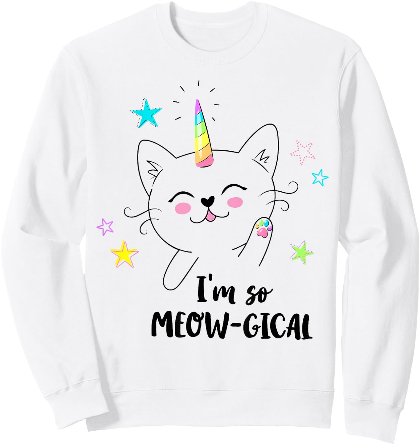 Caticorn cute kitty kids I'm so meow-gical funny cat unicorn Sweatshirt - Sweatshirt | White