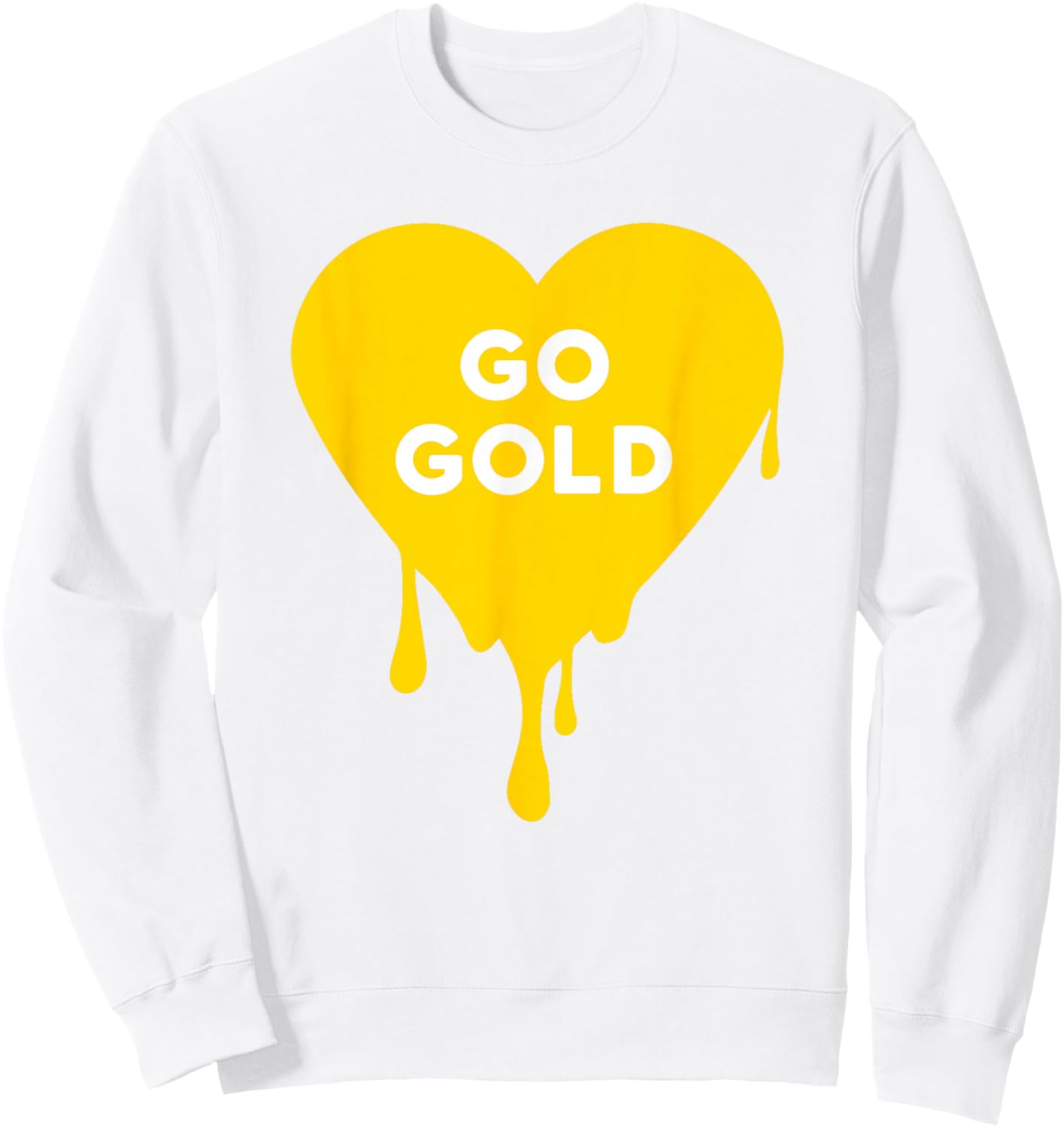 Go Gold- Gold Team, Color War, Camp, Dripping Heart Cute Sweatshirt - Sweatshirt | White