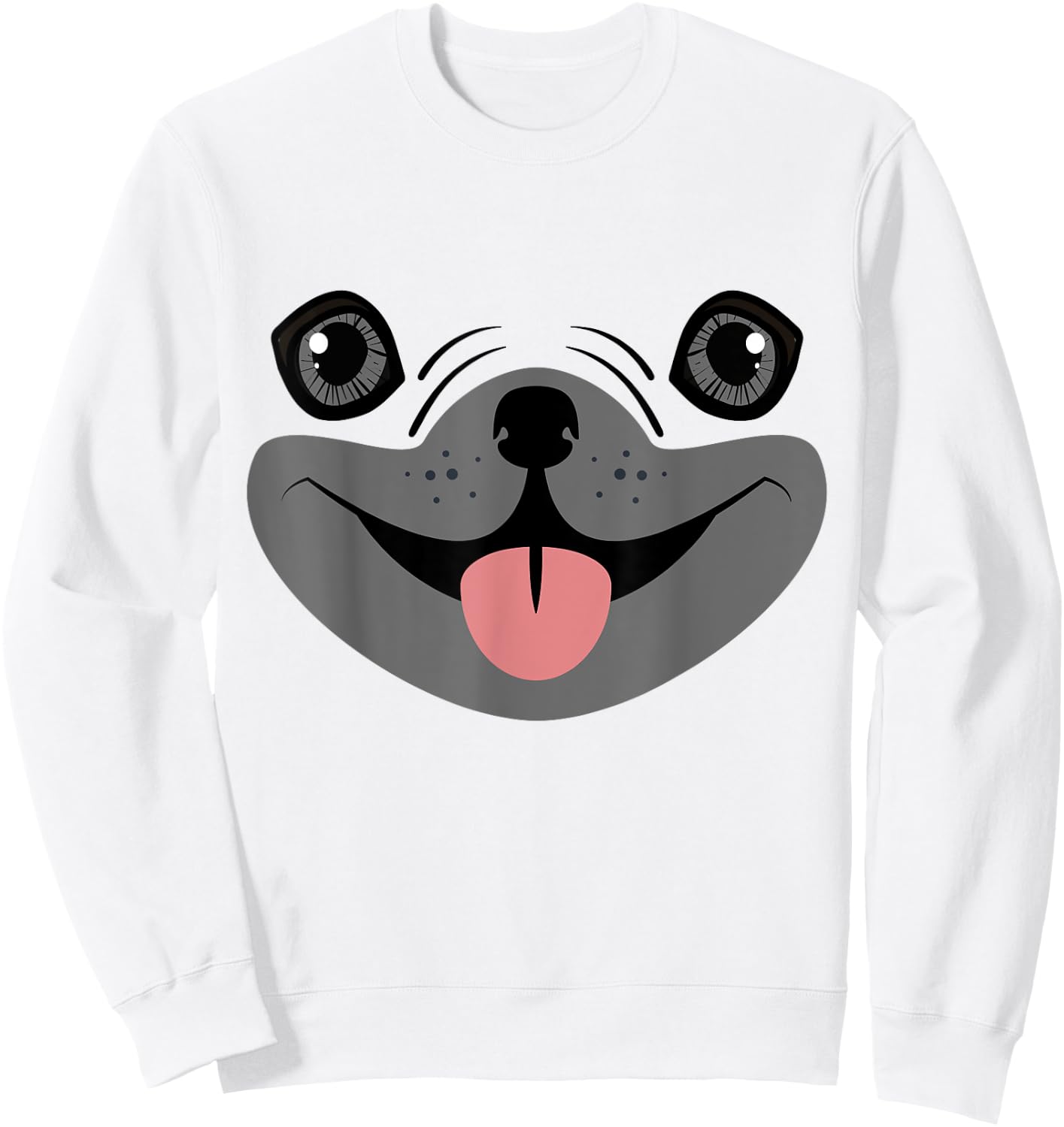 Cute Pug Face Matching Group Halloween Dog Costume Sweatshirt - Sweatshirt | White