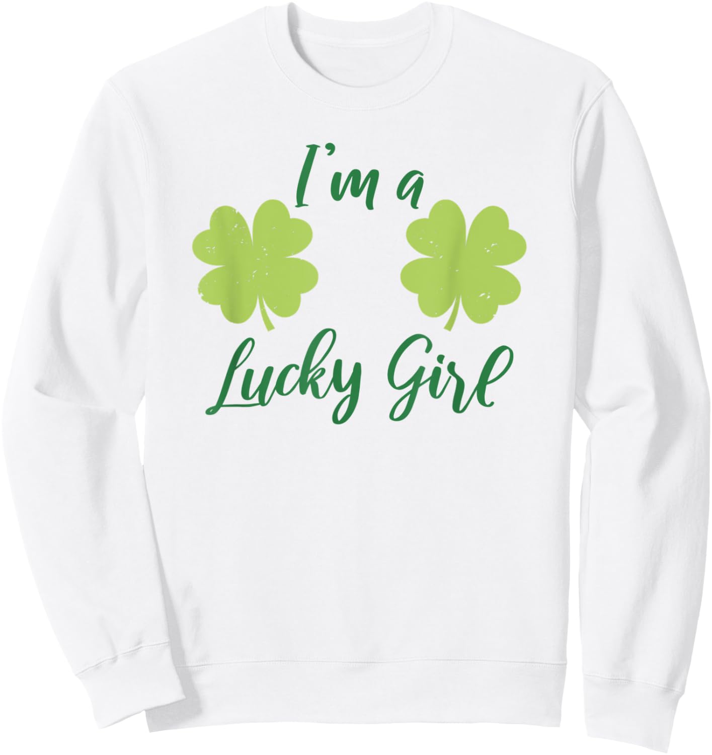 Sexy Shamrock Boobs - St Patricks Day Four Leaf Clover Sweatshirt - Sweatshirt | White