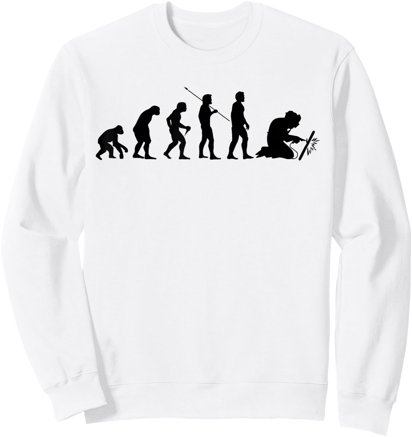 Welder Evolution Craftsman Welding Profession Gift Sweatshirt - Sweatshirt | White