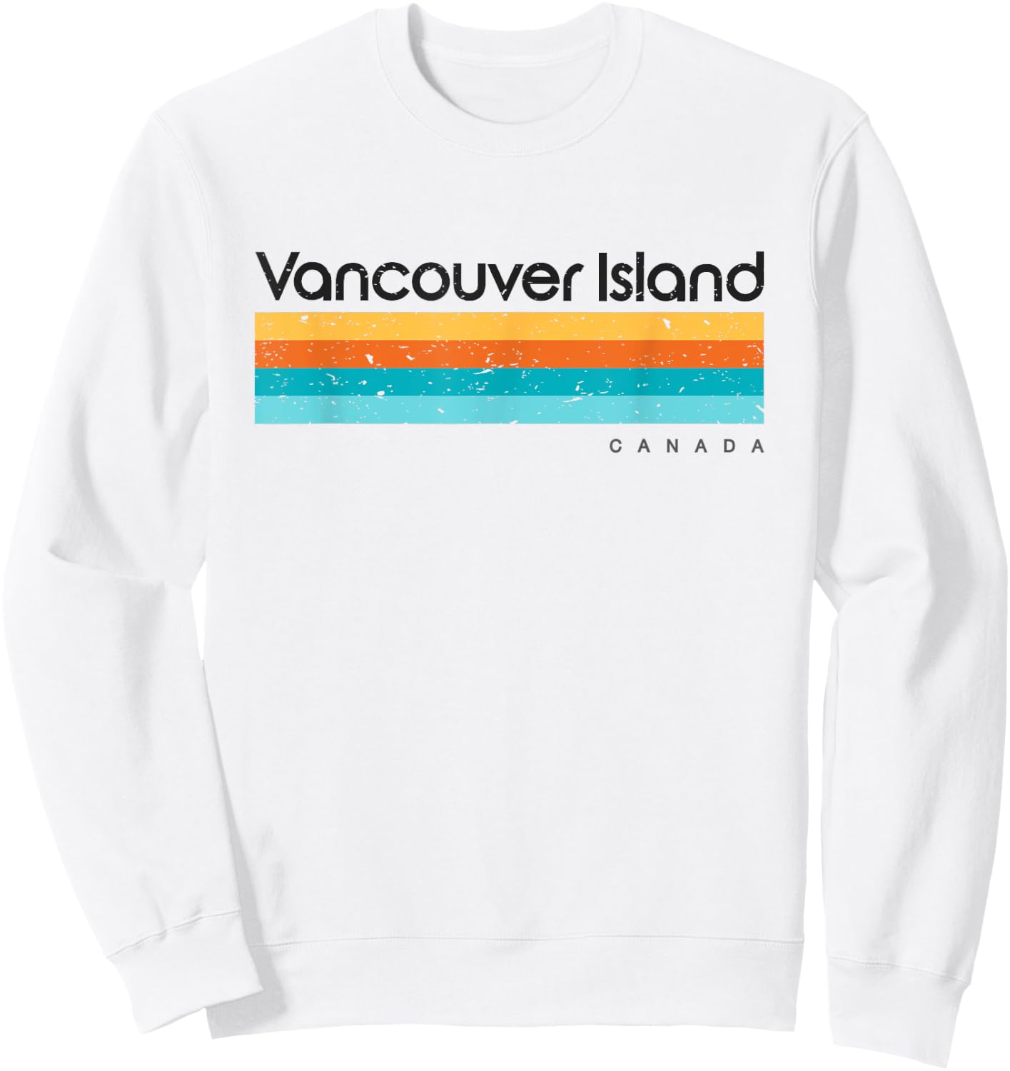Vintage Vancouver Island Canada Retro Design Sweatshirt - Sweatshirt | White