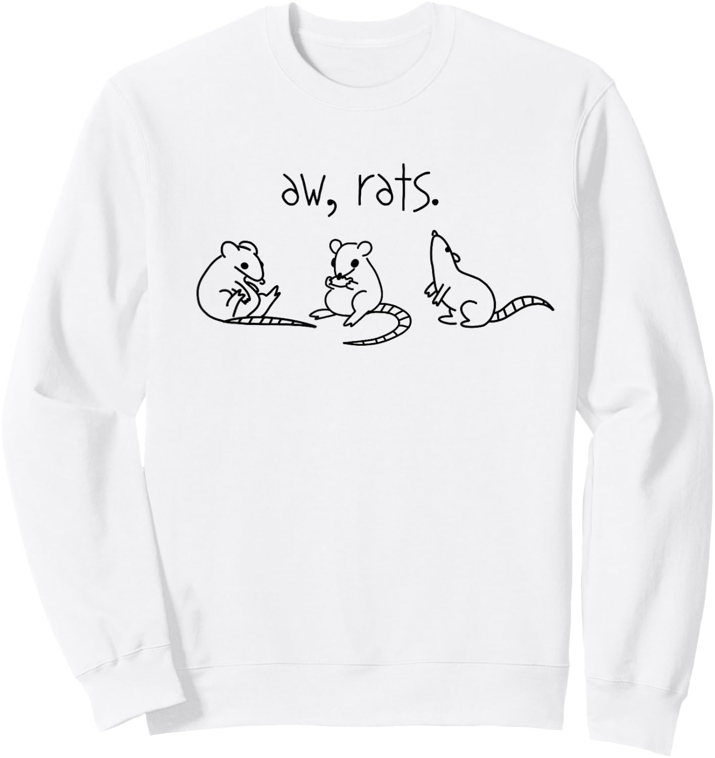 Picadilly Printables Rats - Aw, Rats! Cute Rat Trio -Adult , Grey, Small, Classic Fit, Short Sleeve Sweatshirt - Sweatshirt | White