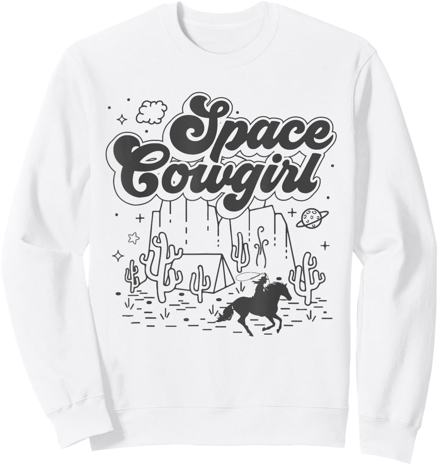 Space Cowgirls Shirt Bachelorette Party Rodeo Girls Women Sweatshirt - Sweatshirt | White