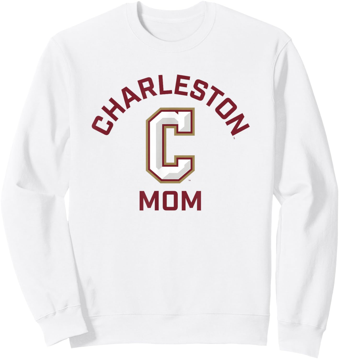College of Charleston Cougars Arched Mom Sweatshirt - Sweatshirt | White