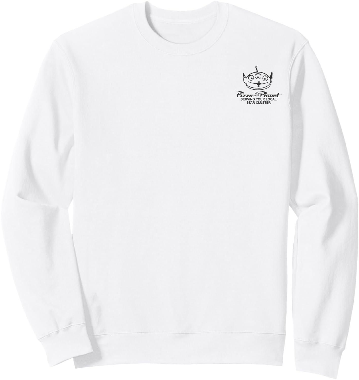 Disney Pixar Toy Story Pizza Planet Est. 1995 Aliens Logo Sweatshirt - Sweatshirt | White